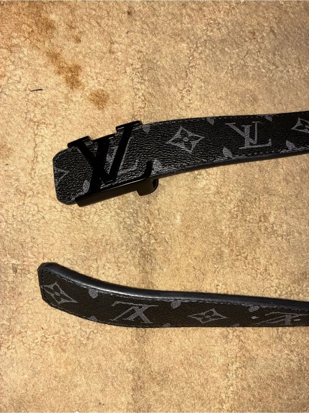 Louis Vuitton Black Monogram Reversible Men's Belt